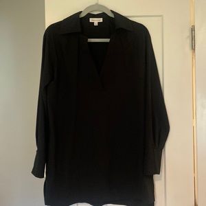 Black flowy silk top